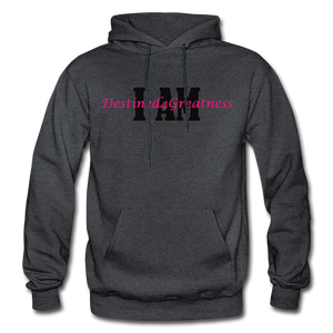 Pink I AM Adult Hoodie - charcoal grey