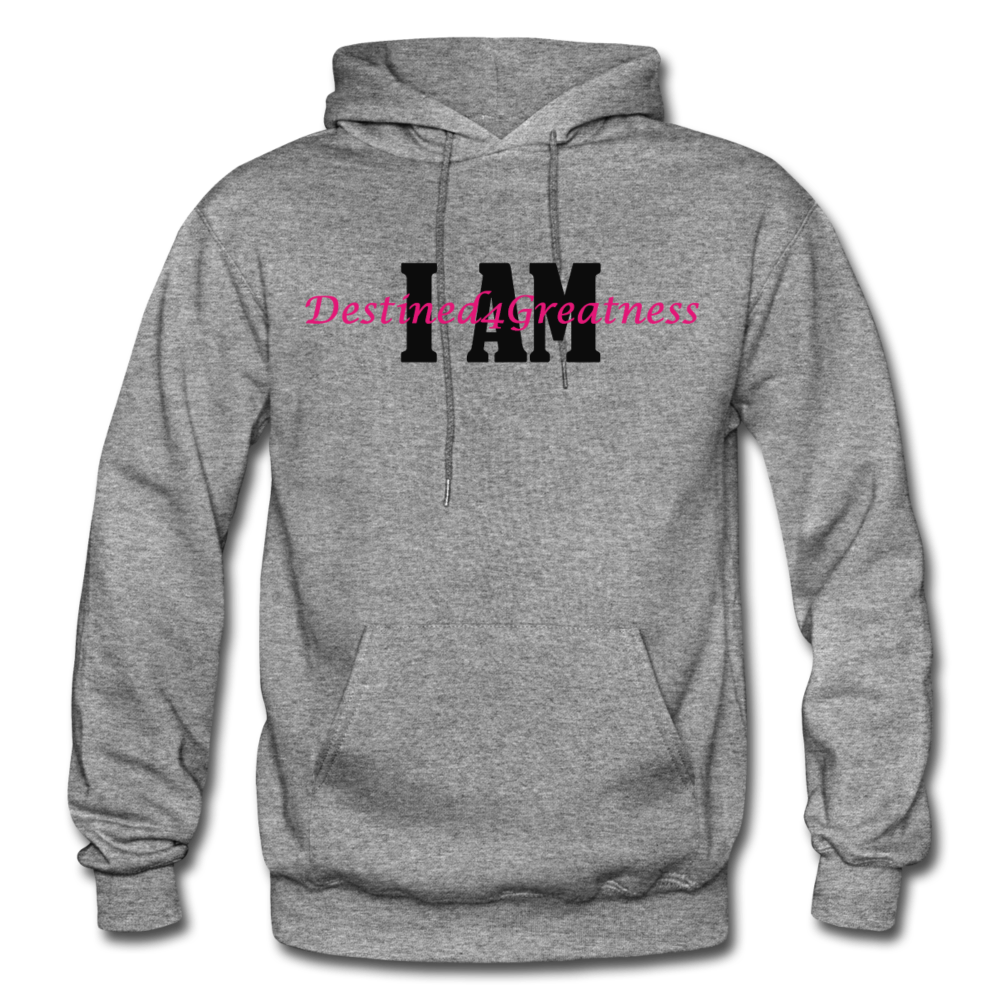 Pink I AM Adult Hoodie - graphite heather