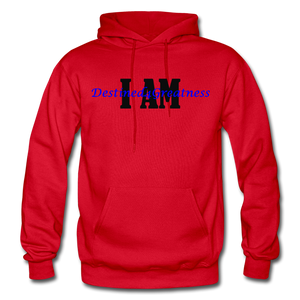 Royal Blue I AM Adult Hoodie - red