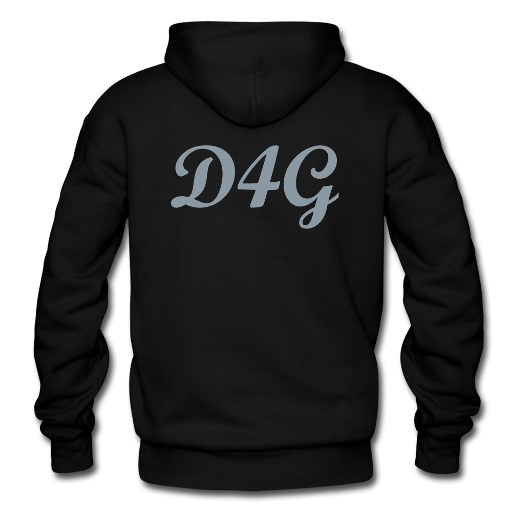 Metallic Sliver D4G Adult Hoodie - black