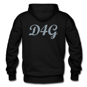 Metallic Sliver D4G Adult Hoodie - black