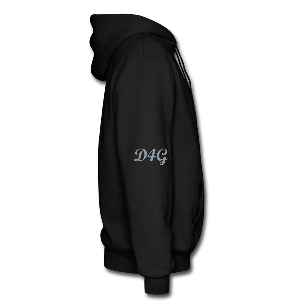 Metallic Sliver D4G Adult Hoodie - black