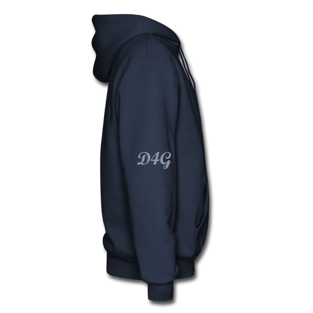 Metallic Sliver D4G Adult Hoodie - navy