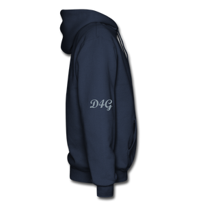 Metallic Sliver D4G Adult Hoodie - navy