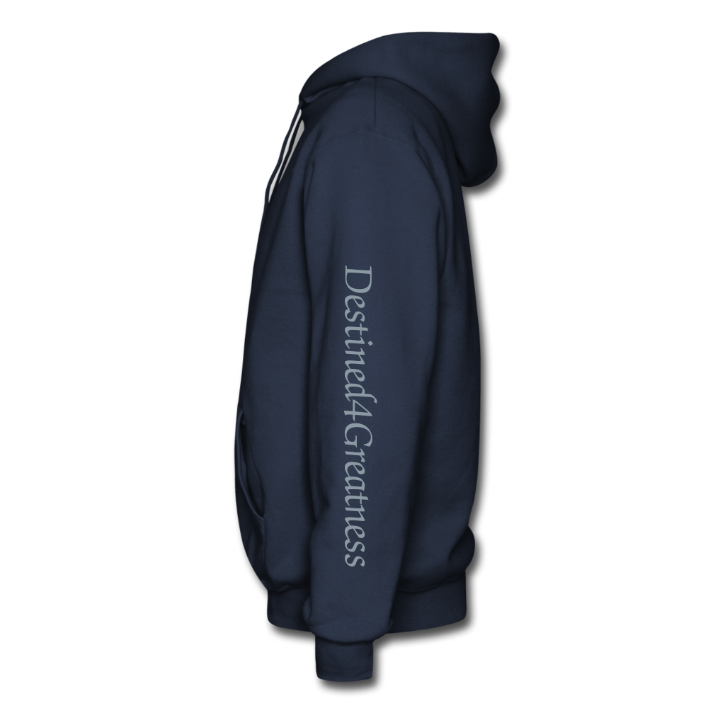 Metallic Sliver D4G Adult Hoodie - navy