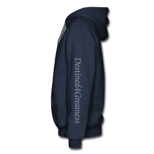 Metallic Sliver D4G Adult Hoodie - navy