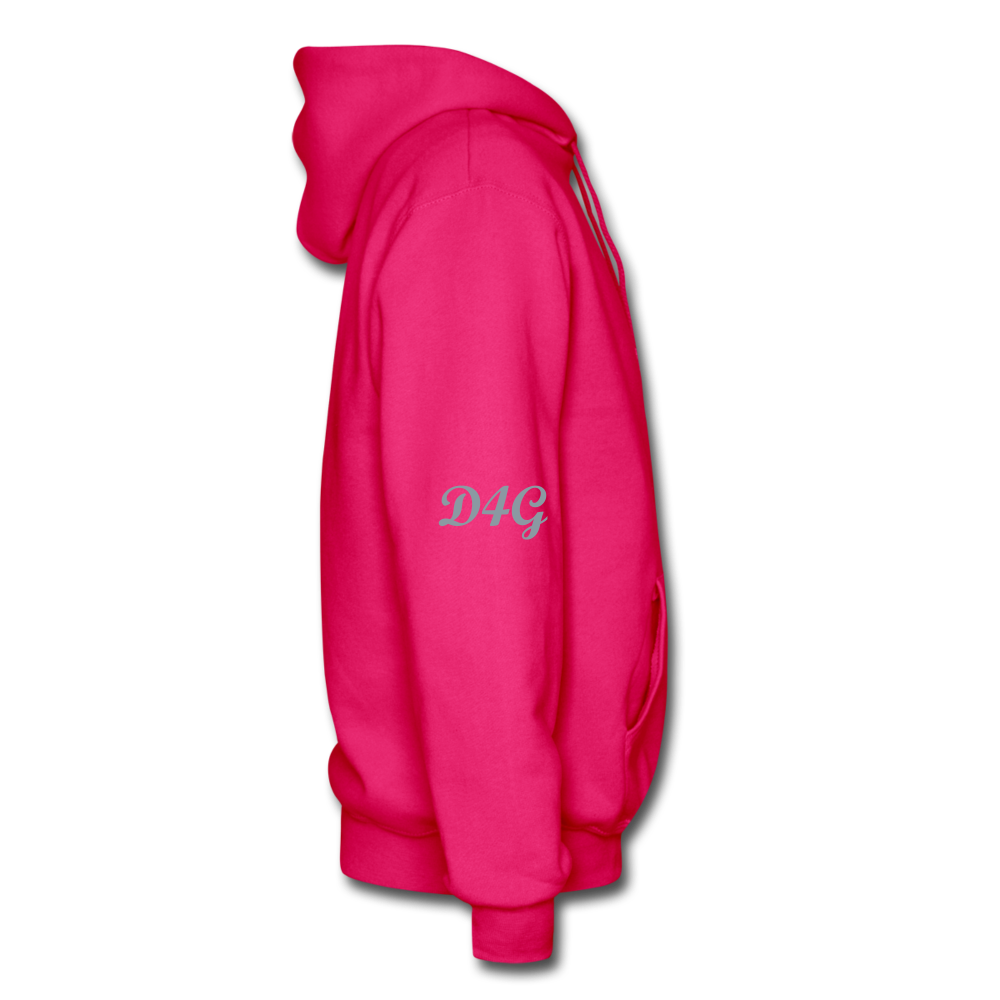 Metallic Sliver D4G Adult Hoodie - fuchsia