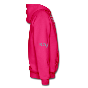 Metallic Sliver D4G Adult Hoodie - fuchsia