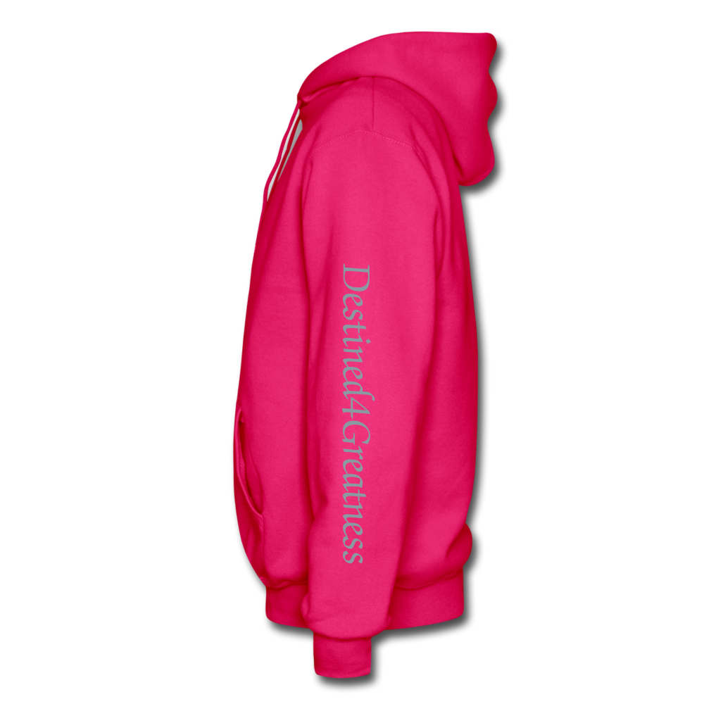 Metallic Sliver D4G Adult Hoodie - fuchsia