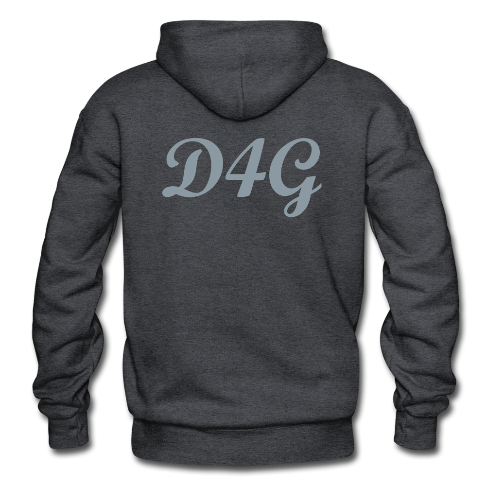 Metallic Sliver D4G Adult Hoodie - charcoal grey