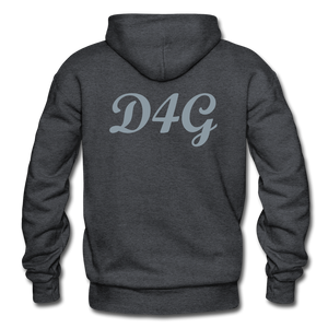 Metallic Sliver D4G Adult Hoodie - charcoal grey