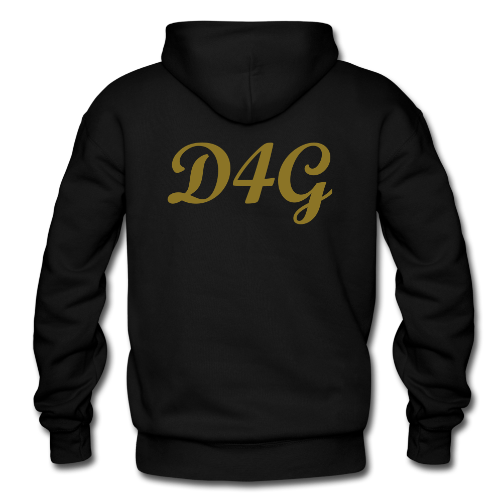 Metallic Gold D4G Adult Hoodie - black