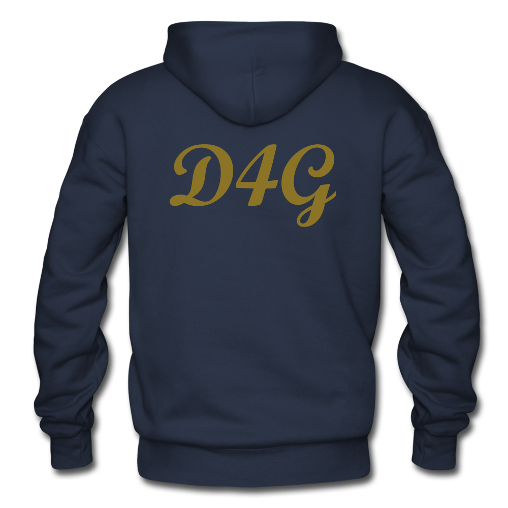 Metallic Gold D4G Adult Hoodie - navy