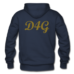 Metallic Gold D4G Adult Hoodie - navy