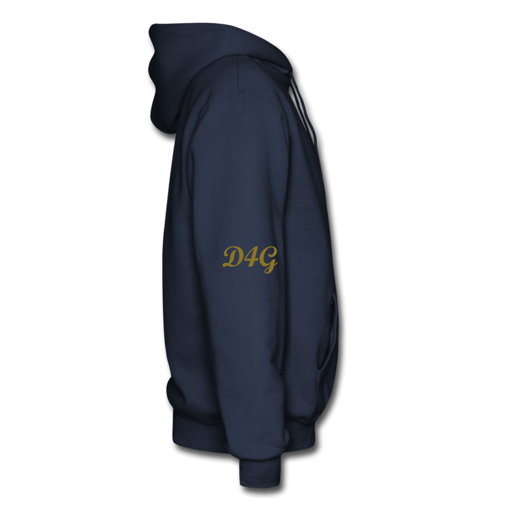 Metallic Gold D4G Adult Hoodie - navy