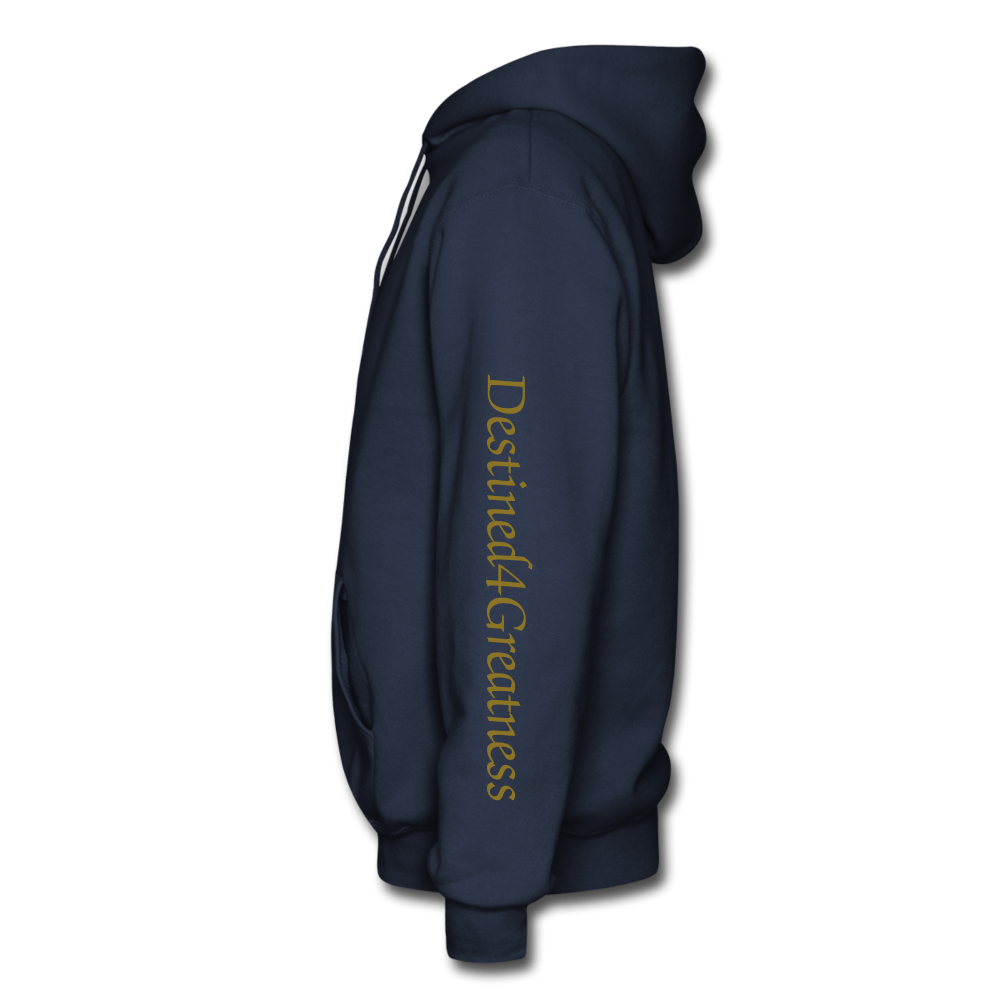 Metallic Gold D4G Adult Hoodie - navy