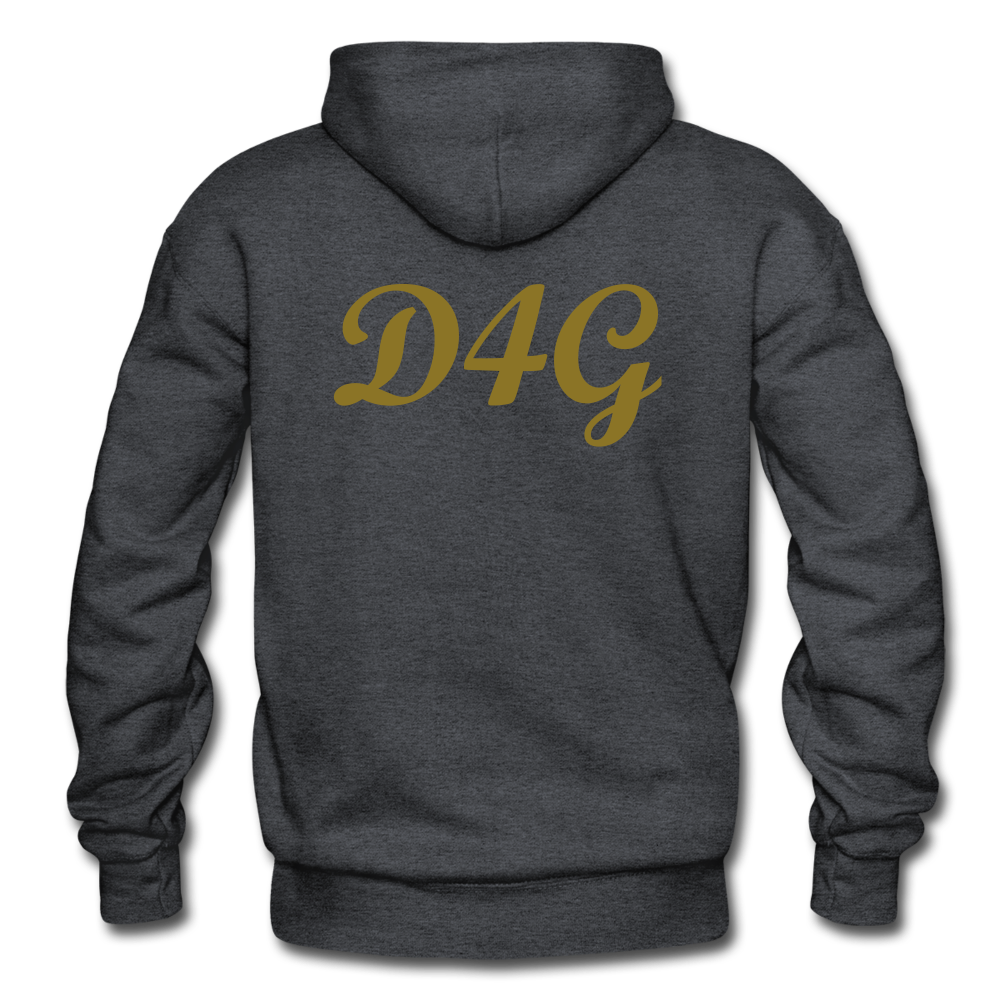 Metallic Gold D4G Adult Hoodie - charcoal grey