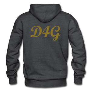 Metallic Gold D4G Adult Hoodie - charcoal grey