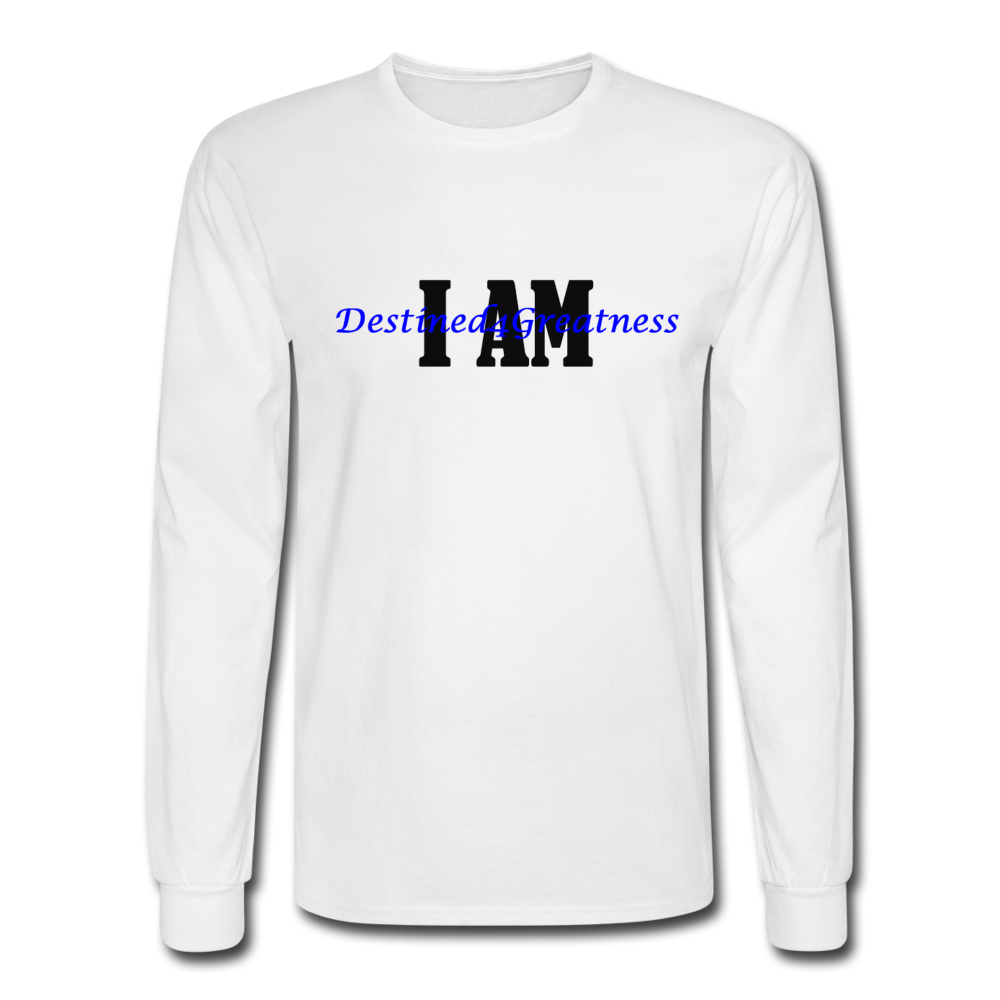 Royal Blue I AM Long Sleeve T-Shirt - white