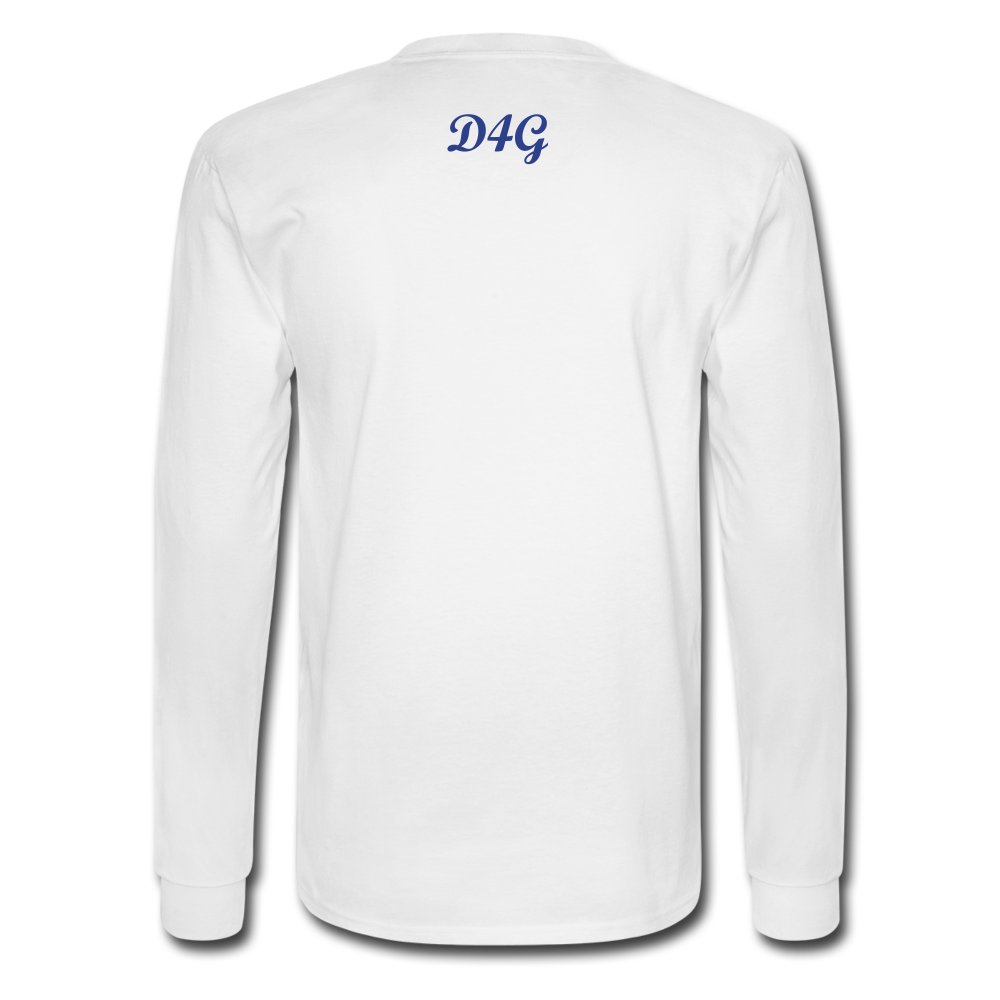 Royal Blue I AM Long Sleeve T-Shirt - white