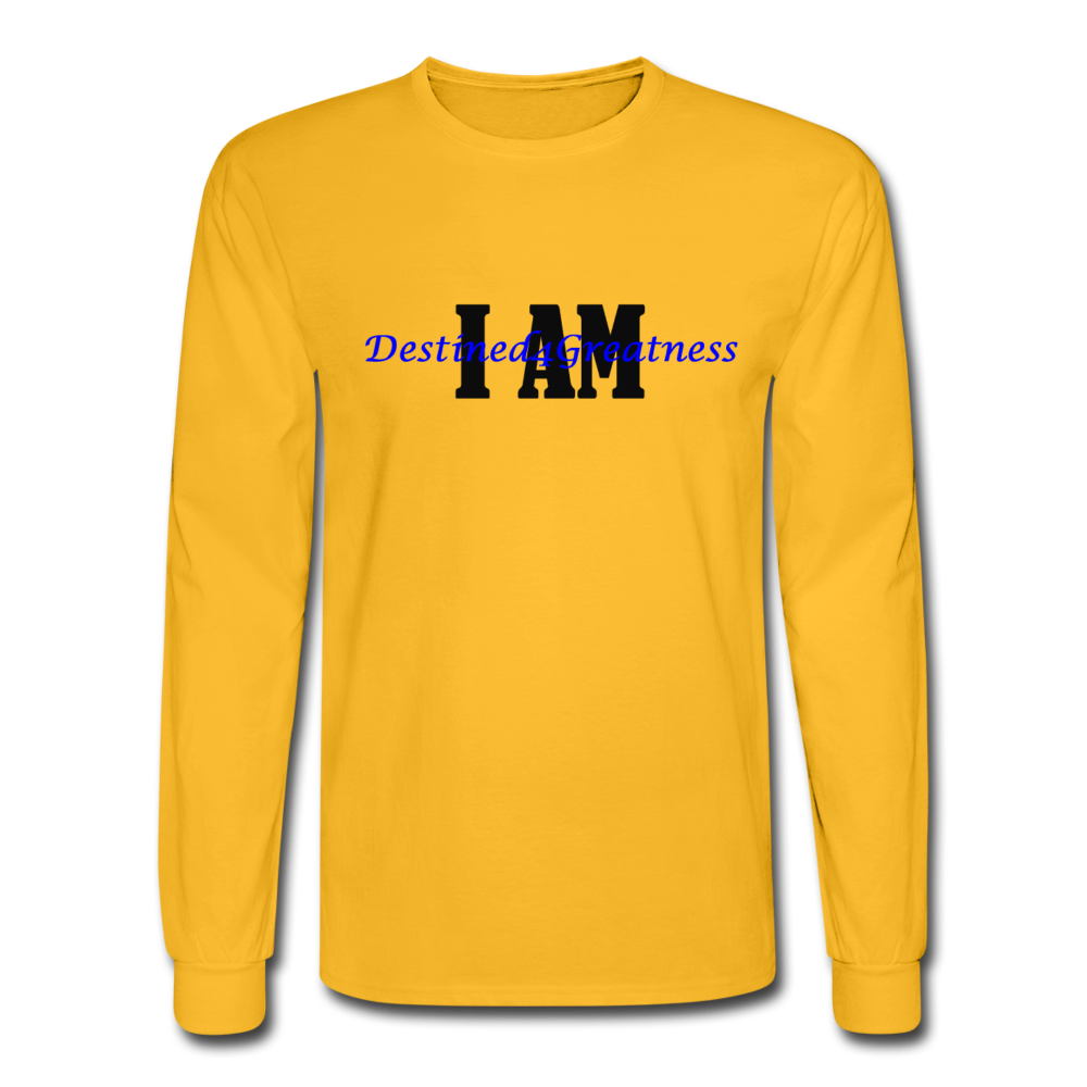 Royal Blue I AM Long Sleeve T-Shirt - gold