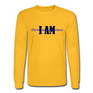 Royal Blue I AM Long Sleeve T-Shirt - gold