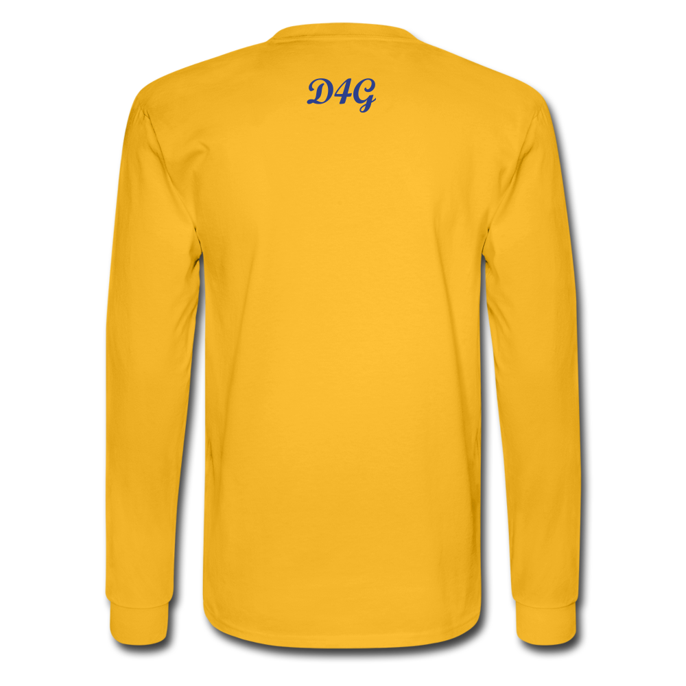 Royal Blue I AM Long Sleeve T-Shirt - gold