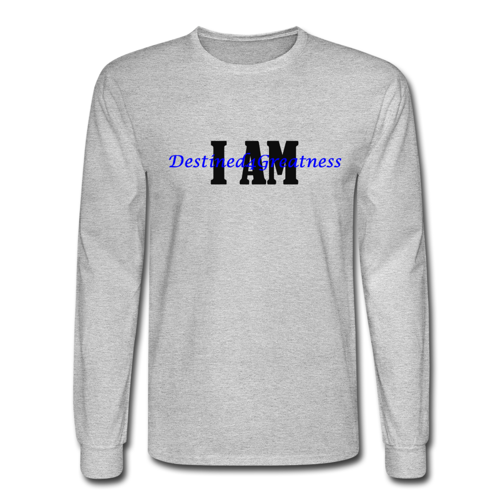 Royal Blue I AM Long Sleeve T-Shirt - heather gray