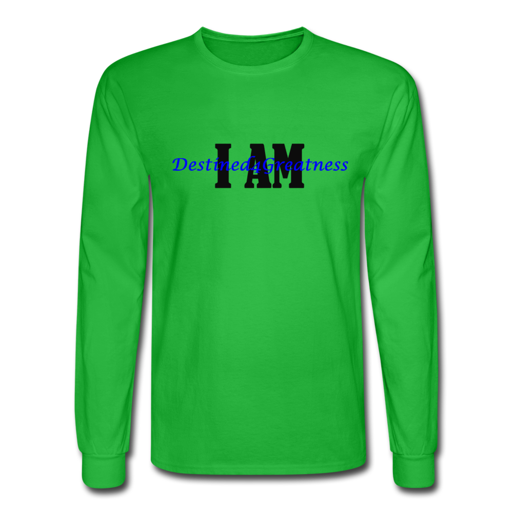 Royal Blue I AM Long Sleeve T-Shirt - bright green