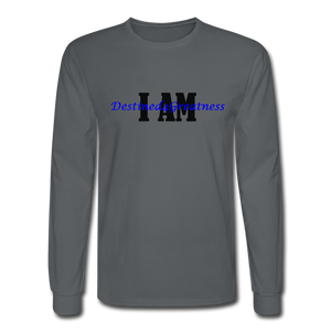 Royal Blue I AM Long Sleeve T-Shirt - charcoal