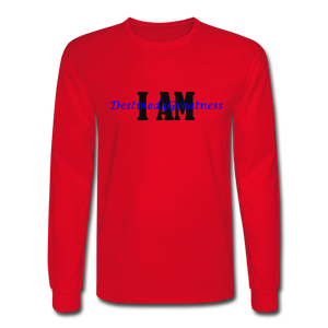 Royal Blue I AM Long Sleeve T-Shirt - red