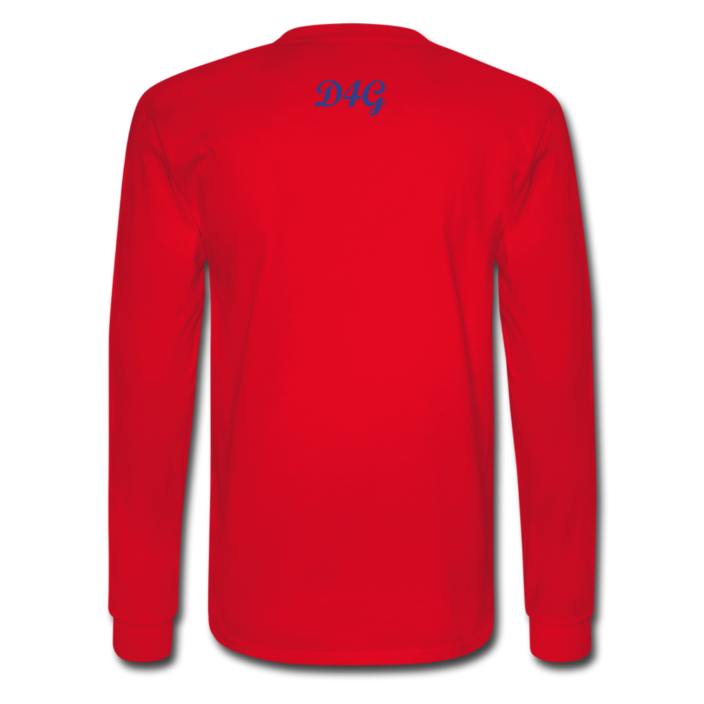 Royal Blue I AM Long Sleeve T-Shirt - red