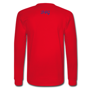 Royal Blue I AM Long Sleeve T-Shirt - red