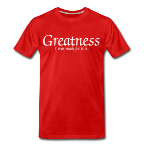 Men's White Greatness D4G T-Shirt - red