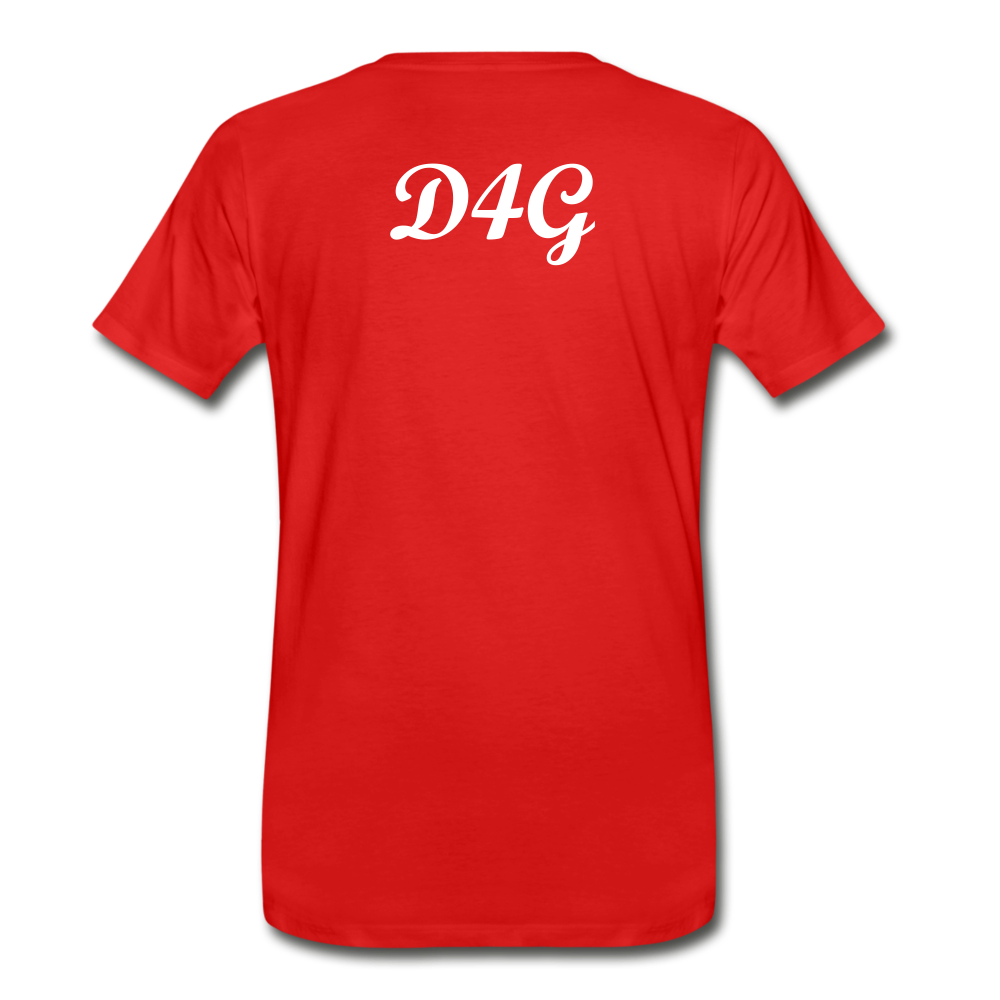 Men's White Greatness D4G T-Shirt - red