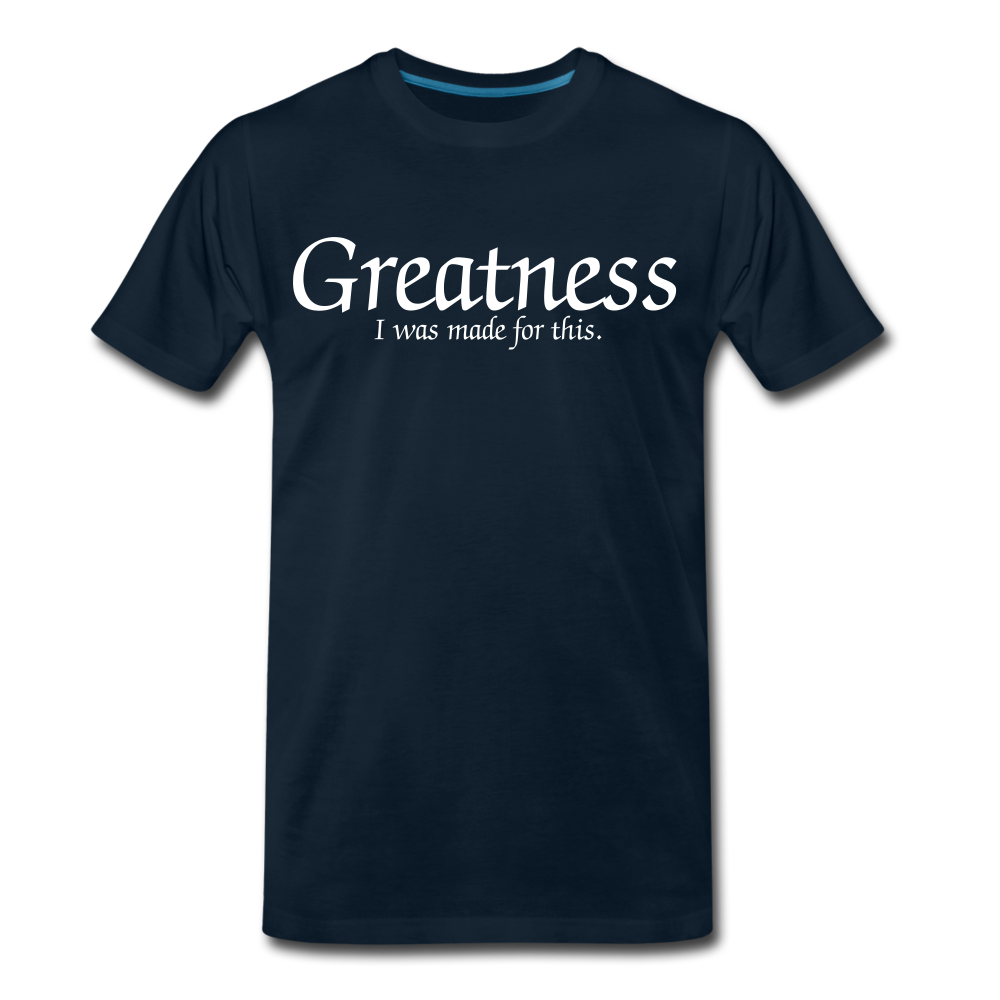 Men's White Greatness D4G T-Shirt - deep navy