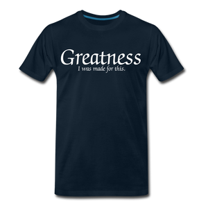 Men's White Greatness D4G T-Shirt - deep navy