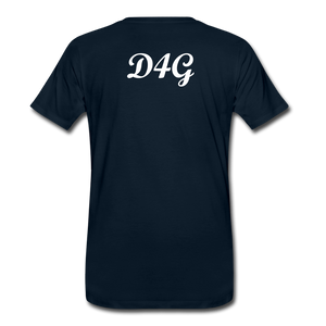 Men's White Greatness D4G T-Shirt - deep navy