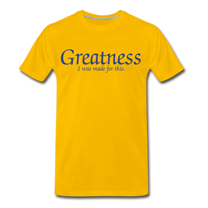 Men's Royal Blue Greatness D4G T-Shirt - sun yellow