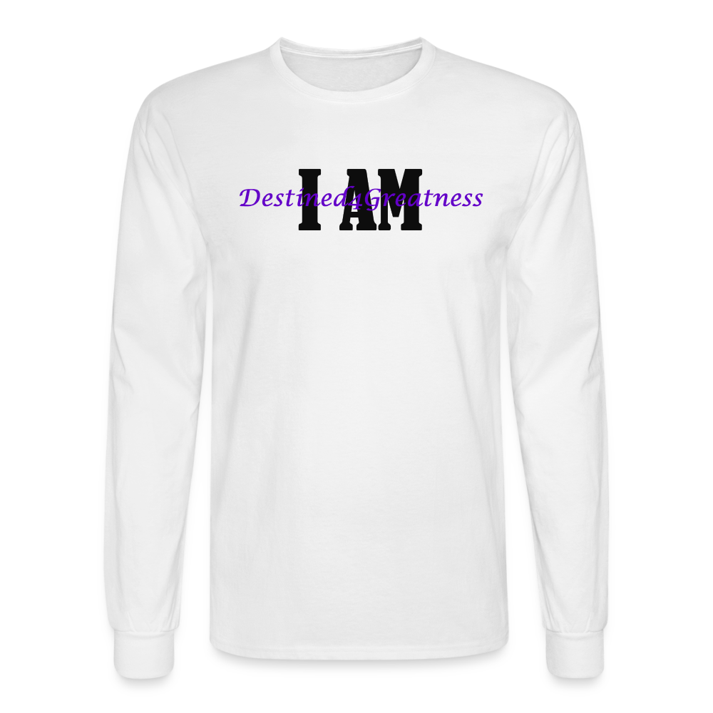 Unisex Purple I AM Long Sleeve T-Shirt - white