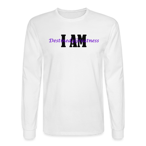 Unisex Purple I AM Long Sleeve T-Shirt - white