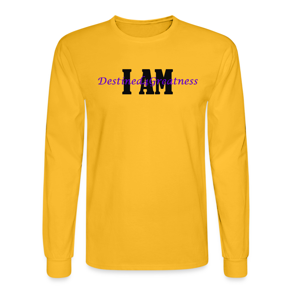 Unisex Purple I AM Long Sleeve T-Shirt - gold