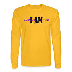 Unisex Purple I AM Long Sleeve T-Shirt - gold