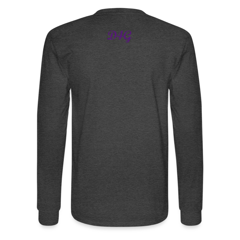 Unisex Purple I AM Long Sleeve T-Shirt - heather black