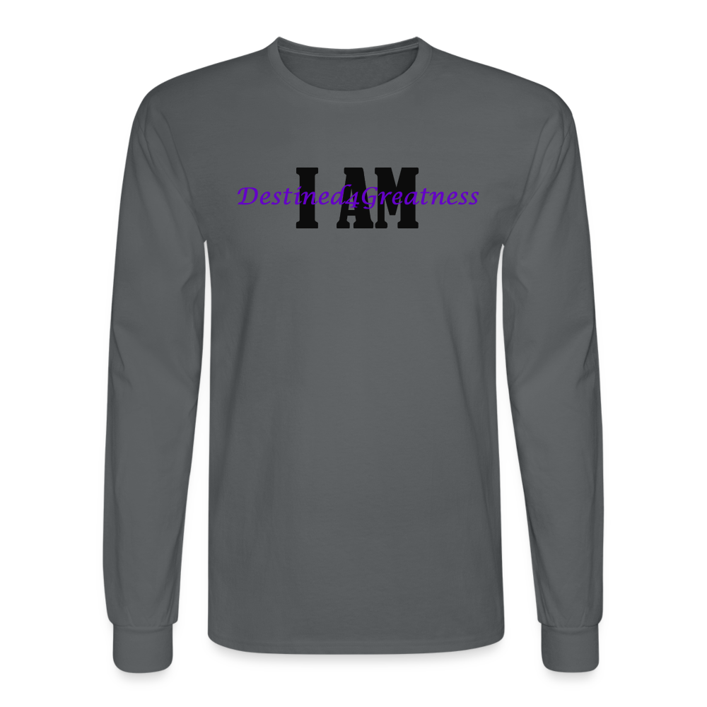 Unisex Purple I AM Long Sleeve T-Shirt - charcoal