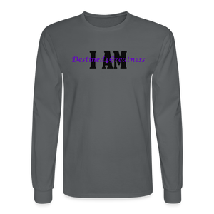 Unisex Purple I AM Long Sleeve T-Shirt - charcoal