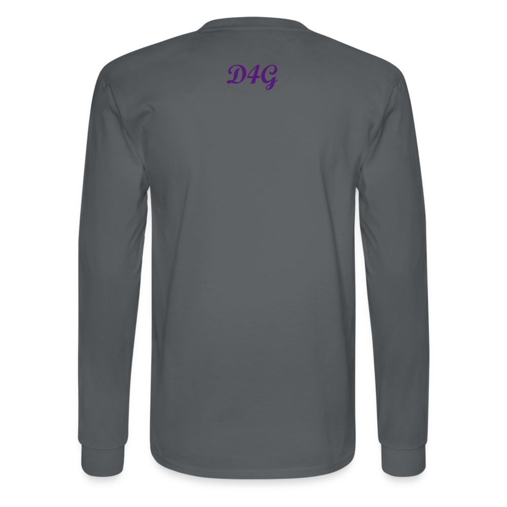 Unisex Purple I AM Long Sleeve T-Shirt - charcoal