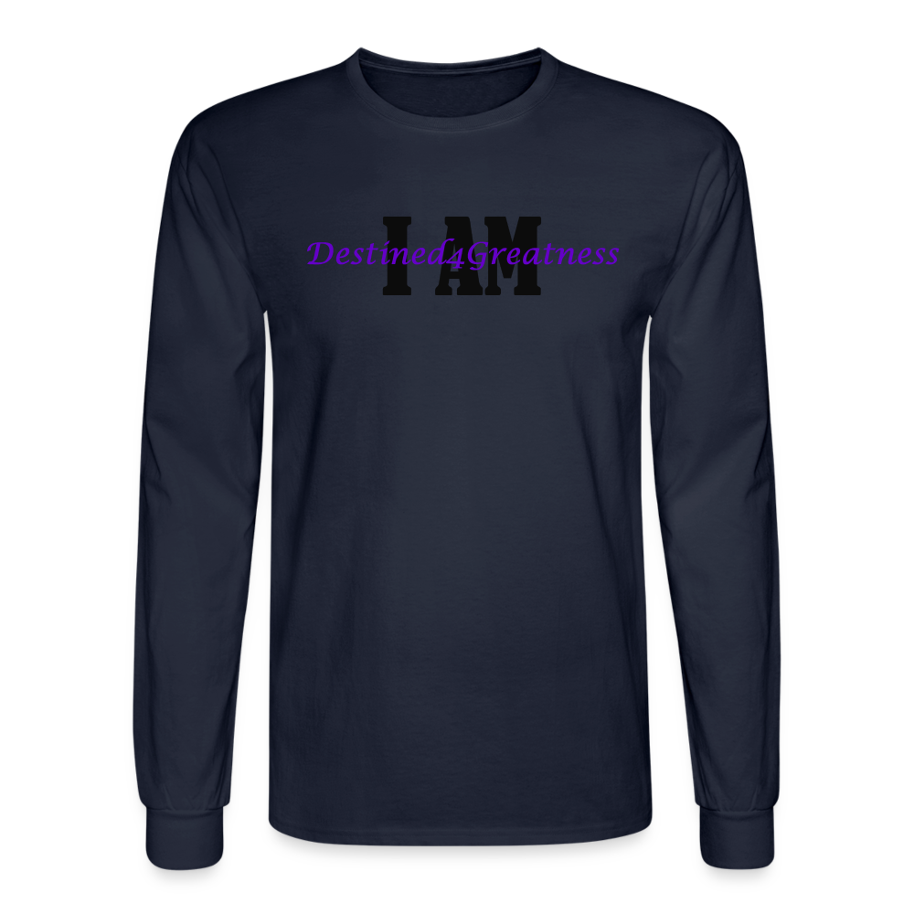 Unisex Purple I AM Long Sleeve T-Shirt - navy