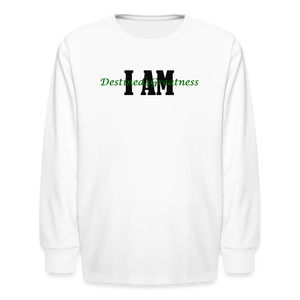 Youth Forrest Green I AM Long Sleeve T-Shirt - white