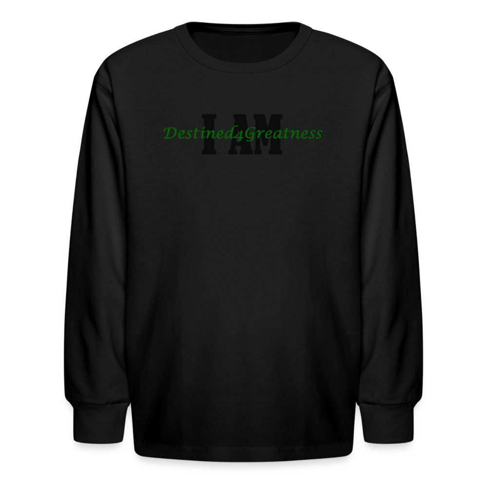 Youth Forrest Green I AM Long Sleeve T-Shirt - black